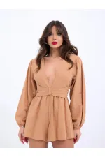 6528 JUMPSUIT DRESS - CAMEL