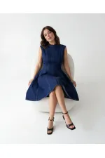 7552 DENIM DRESS - BLUE