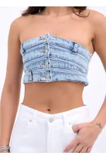 6817 DENIM CROP-BLEU