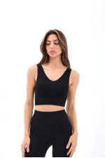 15543 RİPLİ V YAKA BRA-SİYAH