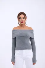 42431 TRİKO DEGAJE YAKA KAZAK-ANTRASİT