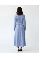 7607 DRESS - OAKLAND STRIPED