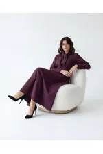 7553 DRESS - BURGUNDY