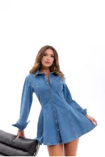 7487 KOT ELBİSE-MAVİ