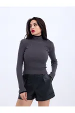 42251 PULL EN TRICOT FISHBEARER EN VELOURS CORDON - ANTHRACITE - NOIR