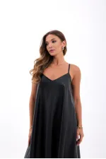 7278 LEATHER DRESS - BLACK