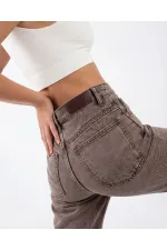 7493 PANTALON EN JEAN - MARRON