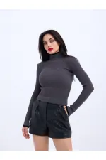 42251 PULL EN TRICOT FISHBEARER EN VELOURS CORDON - ANTHRACITE - NOIR