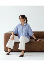 5190 SHIRT - BLUE AND WHITE STRIPED