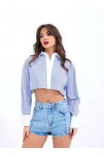 CHEMISE 7151 - RAYURES BLEUES ET BLANCHES