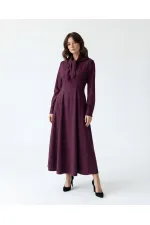 7553 DRESS - BURGUNDY