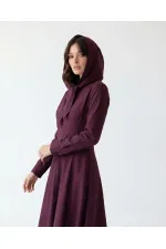 7553 DRESS - BURGUNDY