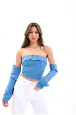 7358 DENIM BLOUSE - BLUE 7358 DENIM BLOUSE - BLUE