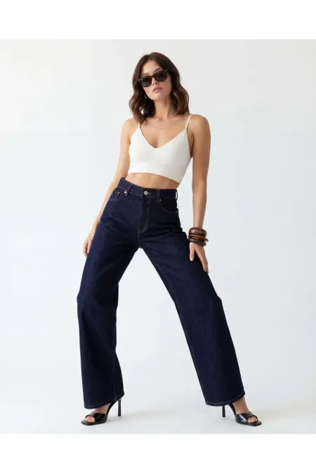 PANTALON EN JEAN 7640 - BLEU FONCÉ