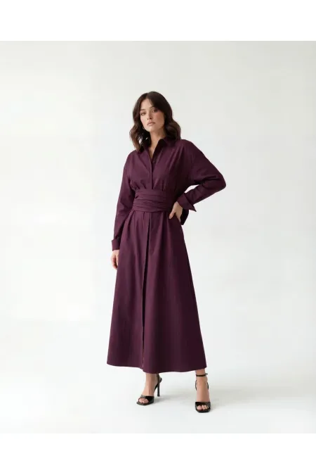 7605 DRESS - BURGUNDY 7605 DRESS - BURGUNDY