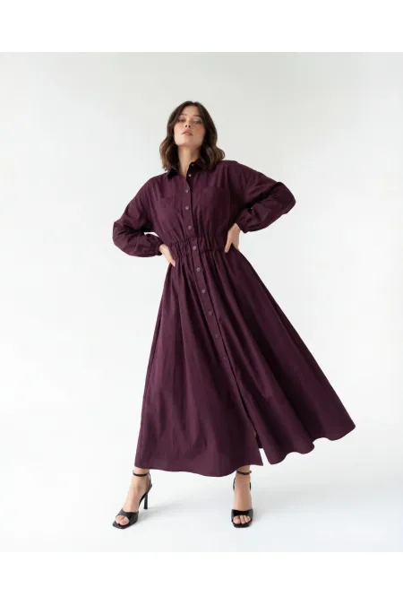 5903 DRESS - BURGUNDY