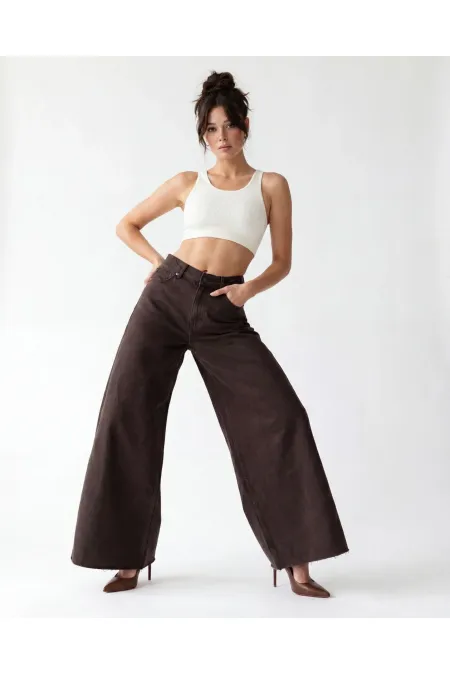 PANTALON EN JEAN 7488 - MARRON FONCÉ