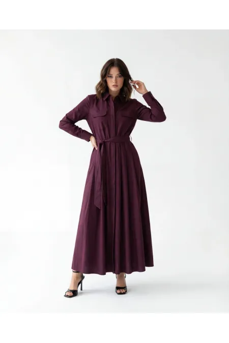 7559 DRESS - BURGUNDY