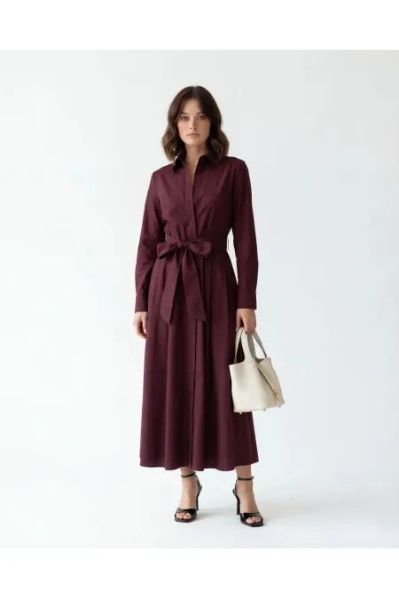 7607 DRESS - BURGUNDY
