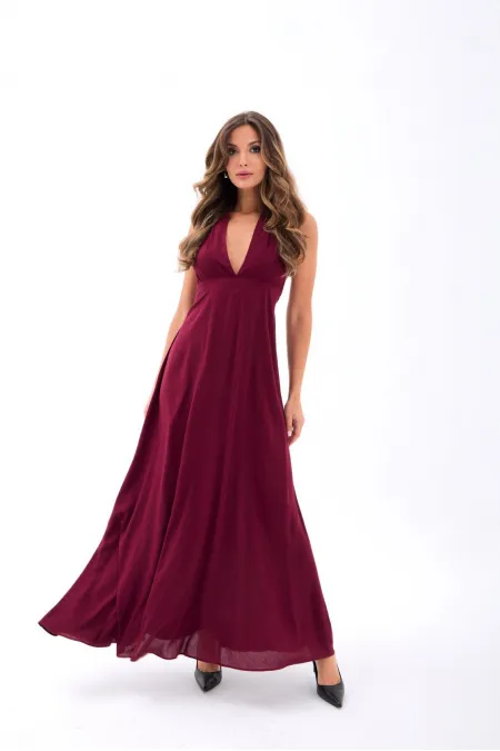 6996 DRESS - BURGUNDY