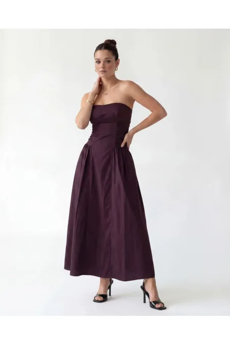 7595 DRESS - BURGUNDY