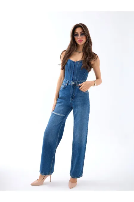 6491 DENIM WIDE LEG - BLUE
