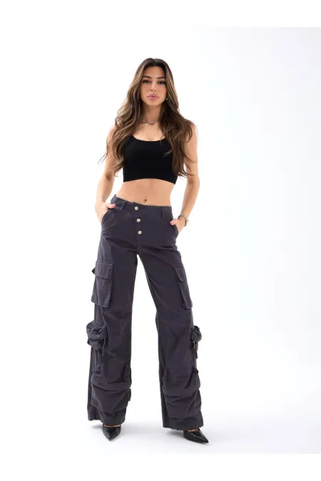 6486 TROUSERS - SMOKE GRAY