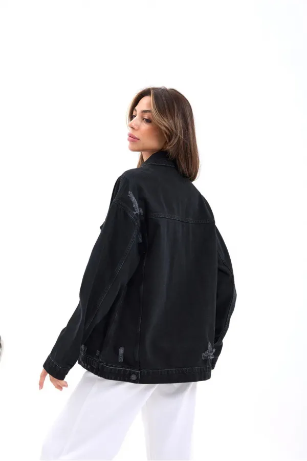 4929 VESTE EN JEAN - NOIRE