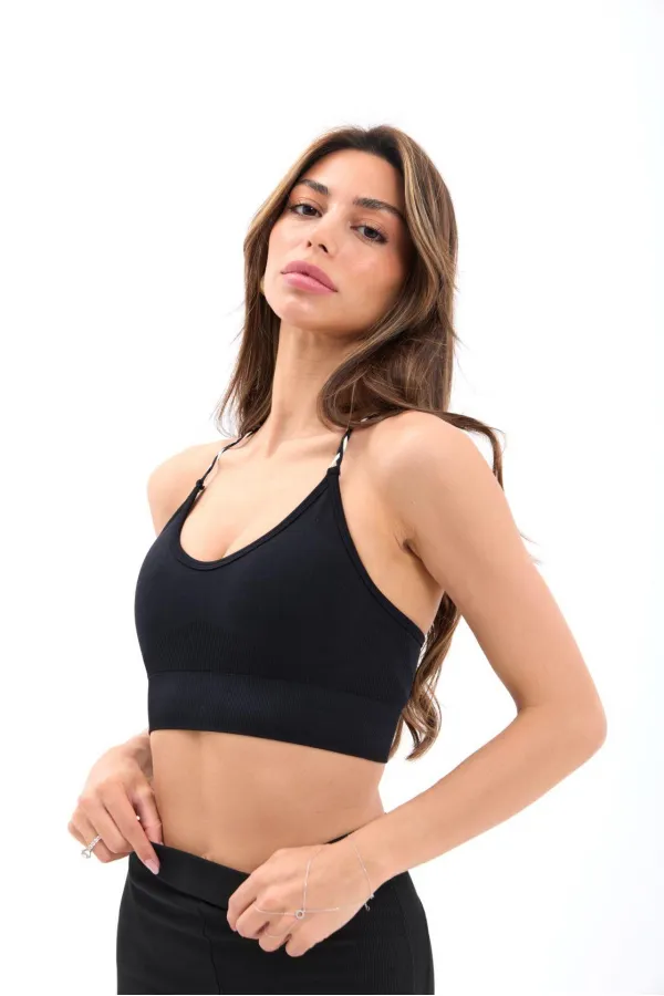 15376 COATED BRA - BLACK