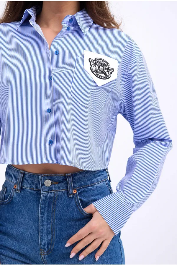 7383 SHIRT - BLUE AND WHITE STRIPED