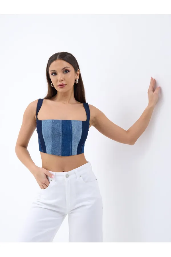 6890 DENIM CROP-BLUE