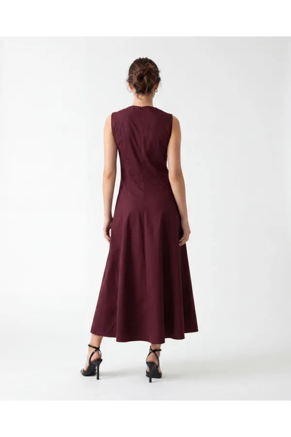 7604 ELBİSE-BORDO 7604 ELBİSE-BORDO