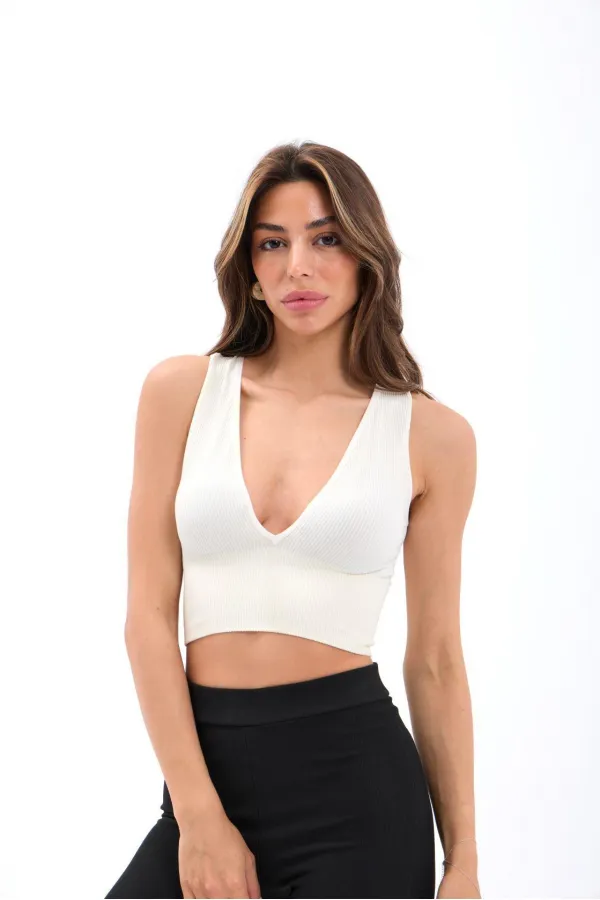 Soutien-gorge col V 15539 - Écru