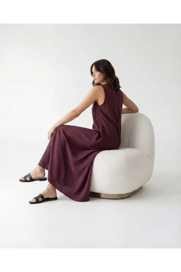 7642 ELBİSE-BORDO 7642 ELBİSE-BORDO