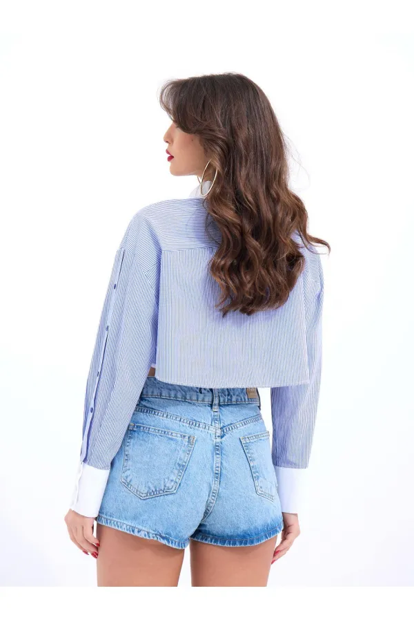 CHEMISE 7151 - RAYURES BLEUES ET BLANCHES