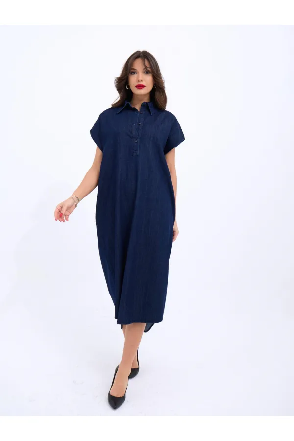 7348 DENIM DRESS - BLUE
