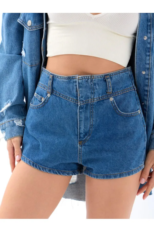 6967 KOT ŞORT-MAVİ