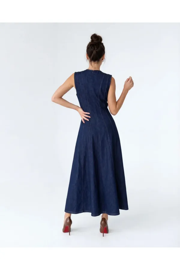 7601 KOT ELBİSE-DARK BLUE