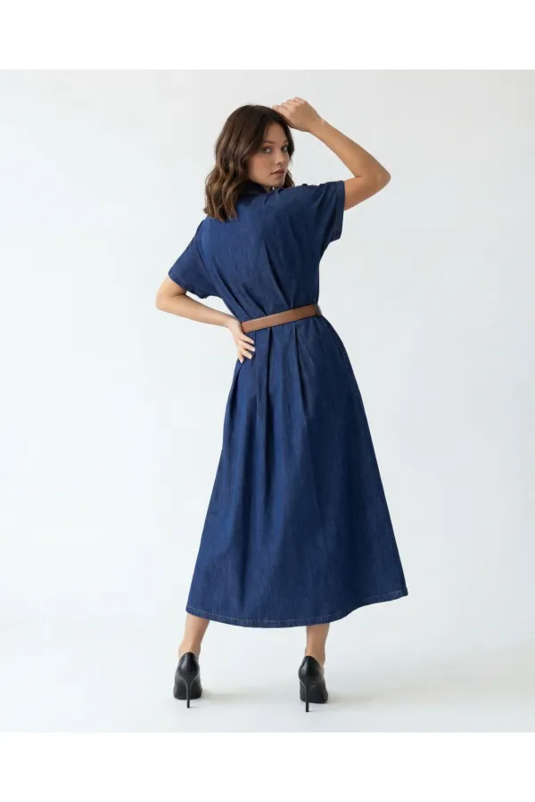7568 DENIM DRESS - BLUE