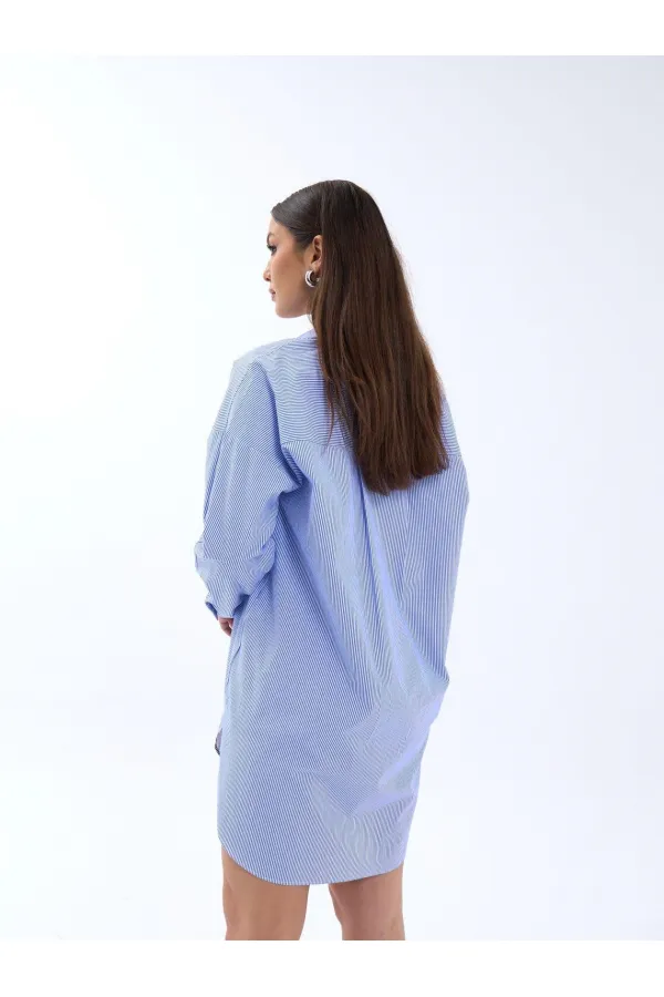 CHEMISE 4474 - RAYURES BLEUES ET BLANCHES