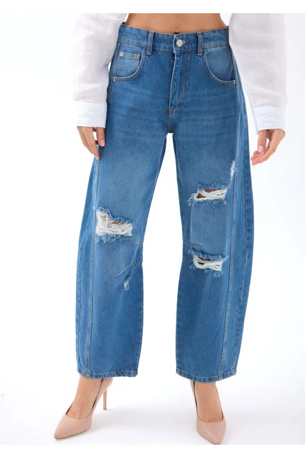 7086 KOT PANTOLON-MAVİ