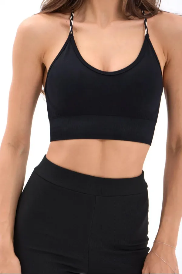 15376 COATED BRA - BLACK