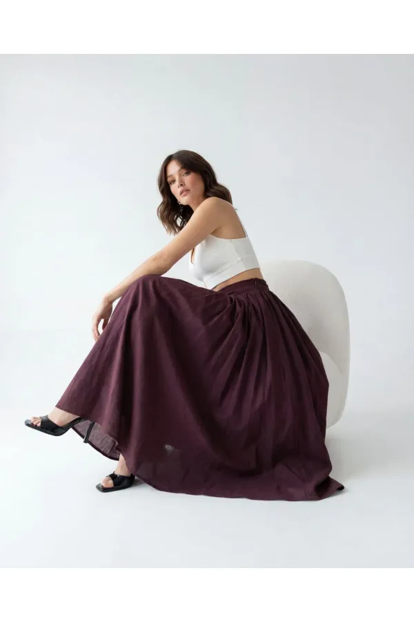 7580 SKIRT - BURGUNDY