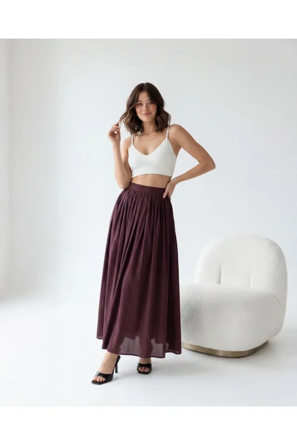 7580 SKIRT - BURGUNDY