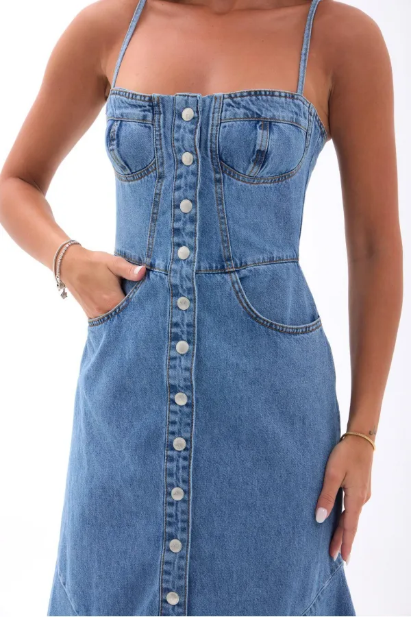 6983 KOT ELBİSE-MAVİ