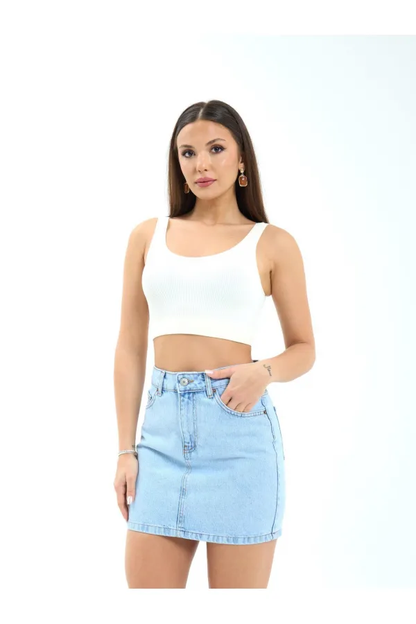 Jupe en jean 7395 - Bleu clair