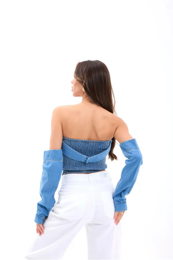 7358 DENIM BLOUSE - BLUE 7358 DENIM BLOUSE - BLUE