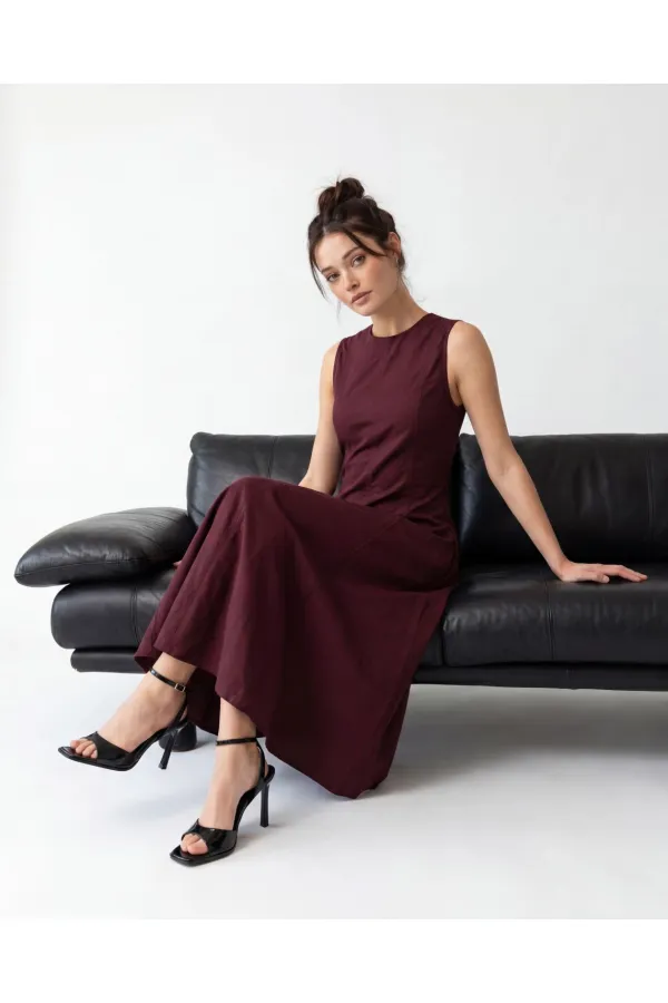7604 ELBİSE-BORDO 7604 ELBİSE-BORDO