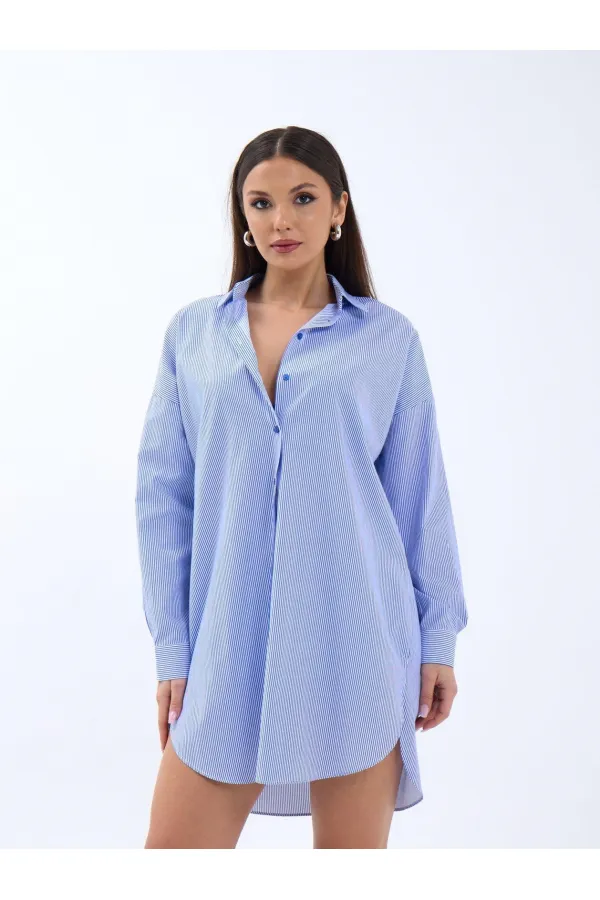 CHEMISE 4474 - RAYURES BLEUES ET BLANCHES