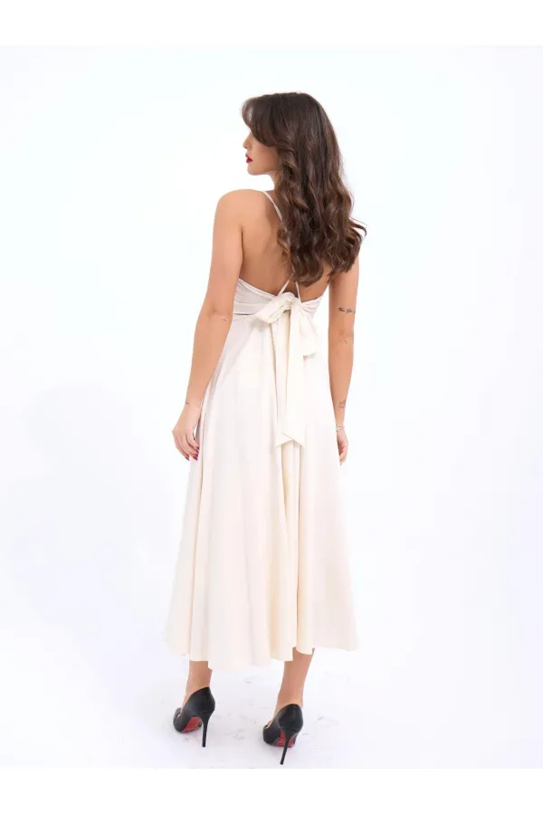 7073 DRESS - BEIGE